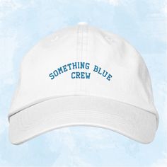 Celebrate your "Something Blue Crew" in style with this chic and modern baseball cap! Perfect for bridal party events, bachelorette weekends, or as a thoughtful gift for your wedding squad, this hat adds a fun and coordinated touch to your celebrations. Featuring a sleek design with "Something Blue Crew" embroidered in bold lettering, this cap is both fashionable and functional. Whether you're planning a beach bachelorette or a casual bridal shower, this accessory is a versatile addition to your Something Blue Crew, Wedding Squad, Bachelorette Party Hat, Planning A Bachelorette Party, Modern Baseball, Party Stand, Wedding Festivities, Stylish Caps, Beach Bachelorette