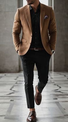 Men Business Casual Outfits Summer, Informal Men Outfit, Professional Outfits Man, Men's Blazer Outfit Casual, Mens Winter Formal Outfits, Well Tailored Suit Men, Brown Suit Jacket Outfit Men, Business Outfit Men Suits, Business Casual Suits Men