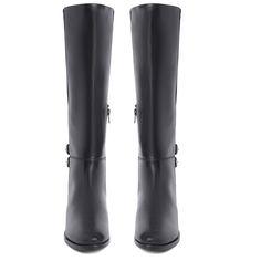 Beautifully made, these black knee high long boots are crafted from 100% genuine leather with back stretch suede, fleece lined for a luxurious feel, padded leather footbed provides lasting comfort. Featuring round toe, back stretchable suede for the perfect fit around the calf, an inside zip closure to ensure comfortably slip them on and off. These great-looking double buckle wrap straps decorative boots feature a classic western style that can take you from a day in the office to a casual date Long Black Leather Boots, Long Leather Boots, Black Leather Knee High Boots, Leather Knee High Boots, Back Stretches, Black Knees, Casual Date, Knee High Leather Boots, Long Boots