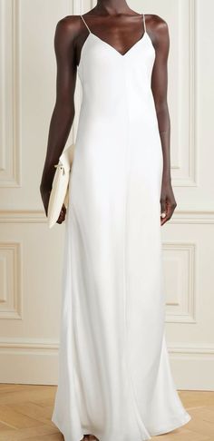 The Row Dress, Satin Maxi, Satin Maxi Dress, Satin Slip, White Silk, Slingback Pump, Net A Porter, Silk Satin, Women Collection