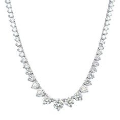 This chic 26.48 cts. Natural Round Diamond Riviera Necklace features stunning round diamonds set in 18K white gold. It showcases a total of 48 diamonds with excellent clarity and sparkling fire, creating an eye-catching look for any special event. CENTER 1.52 RD J VS1 GIA 3455026521DIAMOND 6.23 RD TCW 8 PCS. I-J VS2-SI1 GIA MP-100 Luxury Lab Grown Diamond Necklace With Brilliant Cut, Luxury Lab-grown Diamond Necklace With Brilliant Cut, Luxury Moissanite Diamond White Necklace, Dazzling Diamond White Round Cut Tennis Necklace, Luxury White Diamond Platinum Necklace, Luxury White Diamond Cut Necklace, Luxury Lab Grown Diamond Necklace In Diamond White, Luxury Round Cut Diamond White Necklace, Wedding Tennis Necklace With Single Cut Diamonds