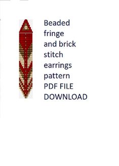 the beaded fringe and brick stitch earrings pattern is shown with instructions to make it