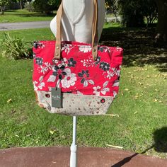 Even The Lining Is Beautiful! This One Is An Eye Catcher! Plenty Of Space, Handmade So No One Will Have The Exact Same Bag As You! Hidden Colors, Cherry Red, New Bag, Size 16, Genuine Leather, Cherry, Bag Lady, Purse, Brand New