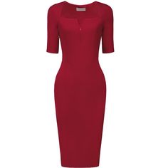 This dress can be a perfect addition to almost any outfit from formal to daily wear, great for work, meeting, office, businesses, work, party, cocktail, wedding, casual, daily dressing, etc. Pair with high heels for a elegant office look. Comfortable and versatile, this pencil dress perfect on its own or as a layer under a blazer. Shell: 62% Rayon, 33% Nylon, 5% Spandex; Lining: 100% Polyester. Red Solid Workwear Dress, Red Sheath Bodycon Dress For Office, Red A-line Office Dress, Red Knee-length Sleeveless Dress For Work, Red 3/4 Sleeve Dress For Work, Red Sheath Dress, Elegant Office, Red Outfit, Pencil Dress