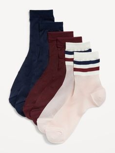 includes 3 pairs of sheer crew socks in different colors and prints select colors have embellished dot accents notched toe seams for comfort one size  . Best Holiday gift for Women , perfect for Christmas!