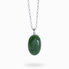 nephrite jade necklace Oval Jade Necklace With Natural Stones, Green Oval Pendant Necklace Spiritual Style, Spiritual Green Oval Pendant Necklace, Green Oval Pendant Necklace For Spiritual Style, Green Oval Necklace With Large Stone, Oval Green Necklace With Large Stone, Spiritual Green Necklace With Large Stone, Jade Gemstone Necklace For May Birthstone, Jade Oval Pendant Necklace With Natural Stones