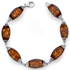 Baltic Amber Gallery Bracelet Sterling Silver Cognac Color SB4386 SB4386 Amber Gemstone, Cognac Color, Real Jewelry, Amber Earrings, Garnet Jewelry, Bracelet Sterling Silver, Baltic Amber, Jewelry Gift Box, Earrings For Women