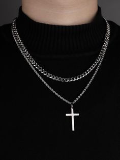 Color: Silver Gender: Men Material: Stainless Steel Chains Men Jewelry, Silver Accessories Men, Jewlrey Aesthic Men, Male Jewelry Necklace, Male Choker Necklace, Silver Mens Jewelry, Silver Jewellery Men, Male Accessories Aesthetic, Male Jewelry Aesthetic