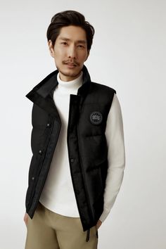 Garson Vest Wool | Canada Goose US Gentlemen Style, Canada Goose Mens, Wool Vest, Outerwear Vest, Down Vest, Mens Vest, Canada Goose, Hip Length, Canada Goose Jackets