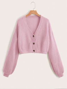 Rosa Pálido Casual Collar manga larga Lana Peinada Liso  Embellished Elástico Ligero Primavera/Otoño Solid Long Sleeve Acrylic Cardigan, Cute Button-up Winter Sweater, Cute Button-up Sweater For Winter, Cute Winter Button-up Cardigan, Cute Button-up Cardigan For Fall, Pink Ribbed Cardigan Casual Style, Cute Button-up Fall Cardigan, Pink Ribbed Casual Cardigan, Pink Ribbed Winter Cardigan