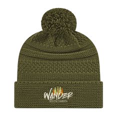 Stay warm in style this winter with the Cable Knit Beanie. Offering ultimate comfort and warmth, this winter beanie has a custom embroidery on the front, and comes with an optional faux fur pom. Constructed with high-quality materials, this beanie is perfect for keeping you warm all season long. Embroidery Location and Size: Front: 5"w x 2"h Description: 100% acrylic knit cap with cuff Style includes matching solid colored pom Polyester fleece lined earband Winter Outdoor Knit Hats, Winter Knit Hat For Outdoor, Knit Cap For Outdoor, Knit Cap For Outdoor Use, Winter Outdoor Knit Beanie, Outdoor Knitted Beanie Cap, Outdoor Knit Crochet Cap, Outdoor Soft Knit Crochet Hat, Knit Beanie Cap For Outdoor