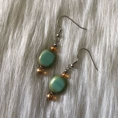 Glass Green/Tan Brown Beaded Earrings 6 Mm Round Bead Drop 1”3/4 Stunning Handmade Bundle For Discounts Granola Earrings, Dangle Earrings Boho, Indie Jewelry, Earrings Boho, Earrings Dangle, Cute Earrings, Boho Earrings, Tan Brown, Round Beads