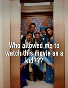 a group of people standing in an elevator with the caption who allowed me to watch this movie as a kid?