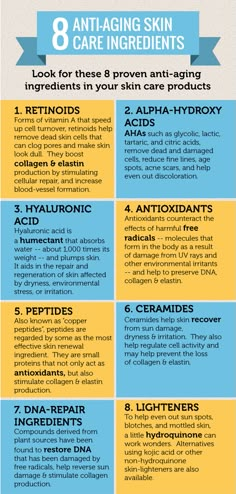 8 Anti-aging skincare ingredients... Skin Care Ingredients, Anti Aging Ingredients, Image Skincare, Anti Aging Tips, Best Anti Aging, Skin Products, Anti Aging Cream