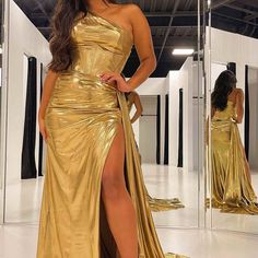 New With Tag. Gold Metallic Dress Gold One-shoulder Evening Dress, Gold Corset, Gold Formal Dress, Metallic Gown, Modest Formal Dresses, Corset Design, Prom Dresses 2024, Shoulder Stretch, 12 Signs