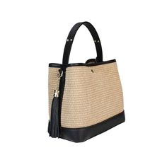 100% Made in Italy, Raffia/Straw and calfskin leather, Top zipper, Detachable strap for crossbody, Snap closure Elegant Bucket Bag With Leather Trim For Shopping, Chic Bucket Bag With Leather Lining For Errands, Chic Leather Lined Bucket Bag For Errands, Formal Natural Bags With Leather Handles, Leather Satchel With Detachable Strap For Errands, Chic Satchel Bucket Bag With Leather Trim, Luxury Satchel With Leather Trim For Errands, Elegant Natural Satchel With Detachable Strap, Natural Leather Shoulder Bag With Leather Trim