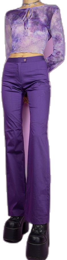 Purple Stretch Bottoms For Fall, Purple Cotton Straight Leg Pants, Purple Straight Leg Cotton Pants, 90s Style Stretch Straight Leg Bottoms, Purple Straight Leg Pants For Fall, Purple Straight Leg Bottoms For Fall, Fall Purple Straight-leg Bottoms, 90s Style Stretch Wide Leg Pants, Fall Purple Straight Leg Bottoms