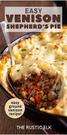 an easy shepherd's pie recipe in a cast iron skillet