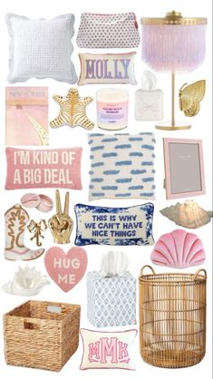 a collage of pink, blue and white items with the words i'm kind of a big deal