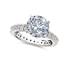 Crislu Platinum Plated Sterling Silver Round Cubic Zirconia Solitaire Ring; Size 9 Diamond Ring With Vs Clarity Round Stone, Vs Clarity Diamond Ring With Round Stone, Vs Clarity Round Diamond Ring, Moissanite Diamond Ring With Vs Clarity, Round Cut Cubic Zirconia Diamond Ring, White Gold Crystal Rings With Round Cut, Fine Jewelry Crystal Rings With Round Cut, Vs Clarity Round Cut Diamond Ring, White Crystal Rings With Diamond Cut