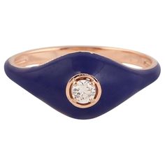 14KT:3.468g,D:0.12ct, Enam:0.10g, Rose Gold Band Ring, Solitaire Bands, Premium Jewelry, Rose Gold Band, Gold Band Ring, Enamel Jewelry, Rose Gold Diamonds, Natural Glow, White Rose Gold