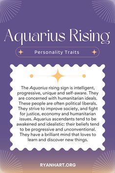 the aquarius rising zodiac sign is intelligent, powerful and very important to all people