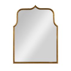 an ornate gold framed mirror on a white background with clipping for text or image