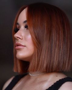 Copper Dark Roots, Auburn Bob Hair, Cowboy Copper Bob Hair, Dark Copper Bob, Bob Ginger Hair, Auburn Hair Bob, Short Dark Copper Hair, Short Copper Hair With Bangs, Cooper Short Hair