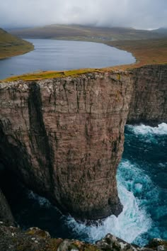 the cliffs are very high above the water and there is no image here to provide a caption for