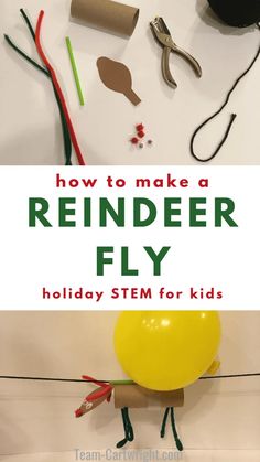 Flying Reindeer: Christmas STEM for Kids - Team Cartwright Reindeer Science, Reindeer Stem, Newton's 3rd Law, Holiday Stem Activities, Christmas Learning Activities, Stem Activity For Kids, Christmas Stem Activities, Prek Christmas, Holiday Stem