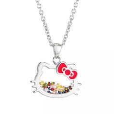 Shop Hello Kitty, Hello Sanrio, Hello Kitty Gifts, Silhouette Necklace, Hello Kitty Videos, Hello Kitty Jewelry, Pearl Birthstone, Timeless Brand, Best Friend Necklaces