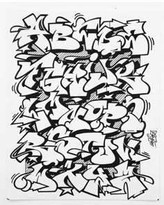 black and white graffiti on a piece of paper