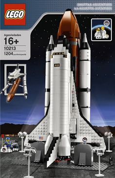 a lego box with a space shuttle on it's back and instructions to build the model