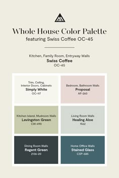 the whole house color palette is shown