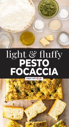 This pesto focaccia is fluffy, with a golden crust and flavour-packed! It's an easy no knead focaccia bread recipe, topped with basil pesto and parmesan. Pesto focaccia - it tastes incredible and it's very easy to make. You'll love this homemade focaccia bread recipe, this one topped with pesto and parmesan. It has a golden crispy crust on the top and bottom and the inside is so perfectly soft yet chewy, just as it should be. And the flavour, amazing! Pesto Focaccia Bread, Pesto Foccacia, Pesto Focaccia, Recipe With Basil, No Knead Focaccia, Focaccia Recipes, Homemade Focaccia Bread, Homemade Focaccia, Foccacia Bread