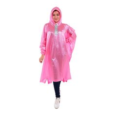 IMPORTANT: PLEASE READ BELOW PRIOR TO ORDERING Size Details : -material width = 1 25 cm -material length = 108cm -sleeve length = 28cm -hand opening = 14cm -hood width = 30cm -Material thickness = 0,15mm Raincoat sleeve poncho with hood attached, neck strap and elastic band in hand. This raincoat poncho now comes in a variety of colors, made of high quality vinyl which is suitable for outdoor activities, parks, concerts, hiking, camping, travelling, fishing, sporting events. You feel comfortable Oversized Hooded Raincoat For Outdoor, Casual Pink Raincoat For Rainy Season, Oversized Hooded Raincoat For Outdoor Activities, Oversized Hooded Raincoat For Rainy Season, Pink Waterproof Long Sleeve Raincoat, Pink Hooded Raincoat For Winter, Pink Raincoat For Rainy Season Outdoor Use, Pink Raincoat For Outdoor Use In Rainy Season, Pink Hooded Winter Raincoat