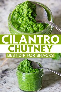 the best dip for snacks made with cilantro chutney