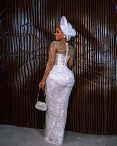 All White Traditional Bridal Style Inspiration for brides-to-be🔥 Dress @veekeejames_official Chic @mya__jesus Photographer @officialphotofreak Clutch @luxe_xtra Makeup @glamchii Gele @kezartistry_2 Frontal installation @adefunkeee_salon Earring @cherrysclassic Location @montysuit Elegant Lace Wedding Dress For Ceremony, Embellished Lace Gown For Banquet, Lace Evening Dress With Sheer Bodice For Wedding, Fitted Lace Sleeve Evening Dress For Wedding, Lace Gown With Boned Bodice, Floor-length, White Lace Evening Dress With Sheer Bodice, White Lace Evening Dress For Banquet, Fitted Lace Dress With Sheer Bodice For Wedding, Elegant Lace Wedding Dress With Boned Bodice