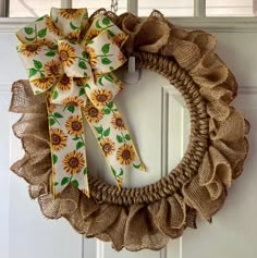 Handmade, rustic, farmhouse wreath! Item in photo is 14"x14". Cotton Wreaths, Rustic Wreaths, Fabric Wreath Tutorial, Ribbon Wreath Tutorial, Rope Wreath Diy, Couronne Diy, Diy Floral Wreath, Wooden Clothespin Crafts, Fall Decor Wreaths