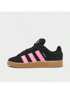 IH1303-001/Núcleo negro/Blanco/Rosa verdadero  Collar     Embellished Addidas Shoes Campus, Outfit Black And Pink, Ahs Style, 70s Shoes, Casual Athletic Shoes, Adidas Retro, Preppy Shoes, Adidas Shoes Women, Adidas Campus