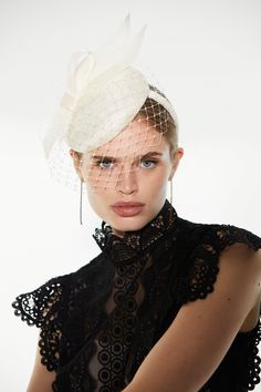 In An Exclusive Collaboration With Luxury Headwear Label Emily-London, Karen Millen Presents A Collection Of Unique Headpieces To Elevate Every Occasion.This Pillbox Fascinator Promises To Deliver Sophistication To Every Event This Season. A Bow Detail Adds A Touch Of Drama, While A Birdcage Veil Creates A Sense Of Allure.Style: Pillboxdesign: Veilfabric: Woven Wedding Outfits For Women, Birdcage Veil, Pierced Jewelry, Karen Millen, Fashion Face, Bow Detail, Scarfs, Wedding Outfit, Fascinator