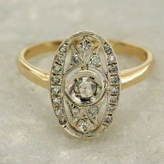 Art Deco style Ring, 14k Gold and Diamond Ring, Antique Style Ring, Italian Gold Ring by ViaDeiGioielli on Etsy https://www.etsy.com/listing/712363639/art-deco-style-ring-14k-gold-and-diamond Vintage Oval Diamond Cut Signet Ring, Vintage Oval Signet Ring With Diamond Cut, Oval Cluster Ring With Single Cut Diamonds, Classic Oval Signet Ring With Rose Cut Diamonds, Oval Cluster Ring With Rose Cut Diamonds For Anniversary, Anniversary Oval Cluster Ring With Rose Cut Diamonds, Victorian Oval Diamond Ring With Rose Cut Diamonds, Heirloom Oval Diamond Ring, Antique Oval Signet Ring With Diamond Cut