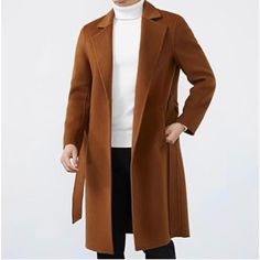 A New Day Burnt Orange Brown Jacket Brand New With Tags Trench Coat Casual Plain Winter Outerwear, Elegant Plain Outerwear For Fall, Plain Outerwear With Lapel Collar For Fall, Plain Long Sleeve Fall Outerwear, Plain Long Winter Coat, Plain Long Coat For Winter, Beige Plain Outerwear For Fall, Fitted Plain Winter Outerwear, Fitted Plain Outerwear For Winter