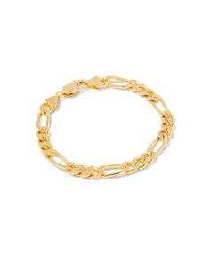 Upgrade your day-to-day with the Figaro Chain Bracelet in 18k Gold Vermeil. A low-maintenance choice crafted with hard-wearing Gold Vermeil, this flat-link chain is a timeless addition to your long-term collection.