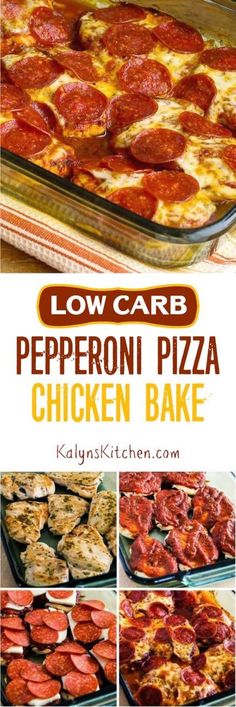 low carb pepperoni pizza chicken bake is an easy and delicious dinner idea