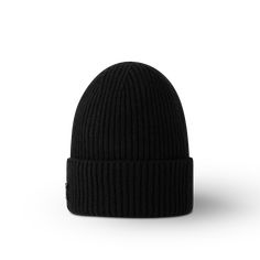 LOUIS VUITTON® - Lv Ahead Beanie - Black Bonnet Louis Vuitton, Louis Vuitton Winter Hat, Luxury Wool Beanie For Winter, Luxury Wool Beanie, Luxury Black Beanie Hat, Louis Vuitton Official, Men's Collection, Latest Design, Ribbed Knit