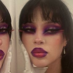 Purple Goth Makeup, Face Art Makeup, Rave Makeup, Ethereal Makeup, Eye Makeup Designs, Dope Makeup