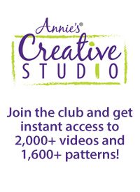 an advertisement for annie's creative studio with the text join the club and get instant access to 2, 000 + videos and 1, 600 + patterns