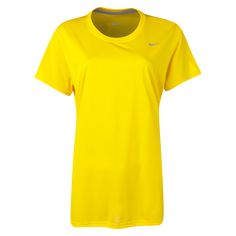 the nike women's dri - fit short sleeve tee in yellow is shown