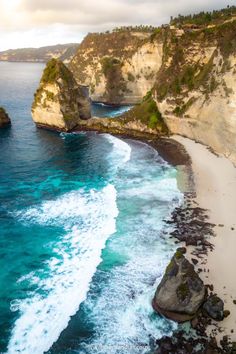 an aerial view of the beach and cliffs at cape trillima, new zealand